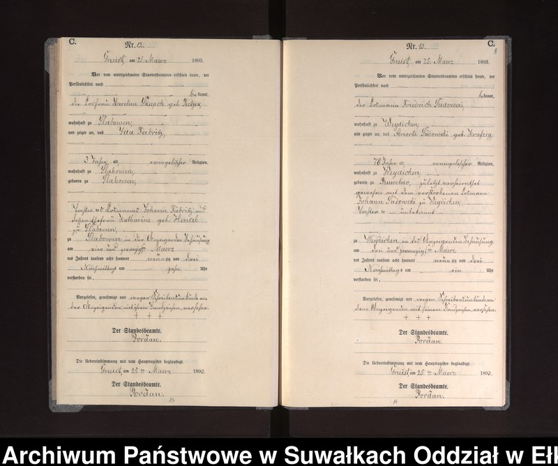 image.from.unit.number "Sterbe-Neben-Register des Königlichen Preussischen Standes-Amtes Gneist Kreis Loetzen"