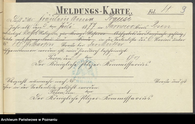 Obraz 11 z jednostki "Die von den Verlobten beigebrachten Urkunden zur Eheschliessung pro 1901. Vol IV"