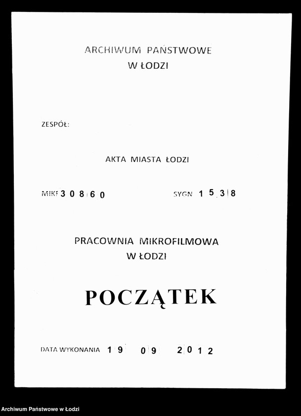 Obraz 1 z jednostki "Rachunek kasy ekonomicznej m. Łodzi za rok 1853"