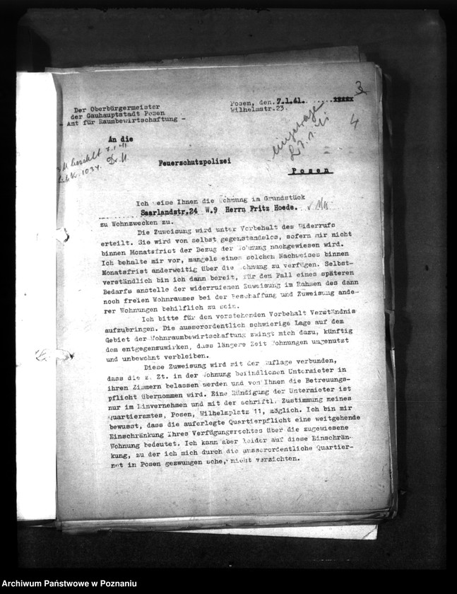 Obraz 9 z jednostki "Wohnungszuweisungen für Deutsche. Verdrängung der Polen."