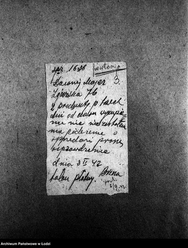 Obraz 6 z jednostki "[Wezwania osób oskarżonych o sprzedaż otrzymanych na talony produktów, by przybyły do Biura Kontroli Kuchen. Raporty kontrolerów]"
