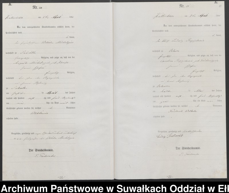 image.from.unit.number "[Geburts-Haupt-Register des Königlich Preussischen Standes-Amtes Kallischken Kreis Johannisburg]"