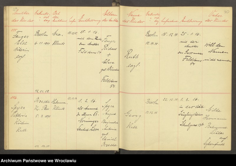 image.from.unit.number "Aufnahmebücher des früh. Kiserl. Kinderheims in Gräbschen"