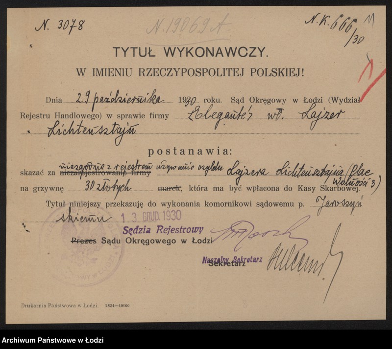 Obraz 13 z jednostki "Lajzer Lichtensztajn – drobna sprzedaż kapeluszy i zwykłych skórek futrzanych"