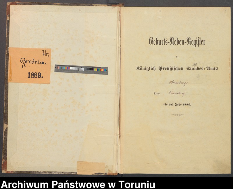 image.from.unit.number "Geburts-Neben-Register Strasburg W/Pr. für das Jahr 1889"