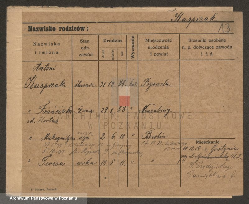 Obraz 13 z jednostki "Kasprzak - Kastenmüller"