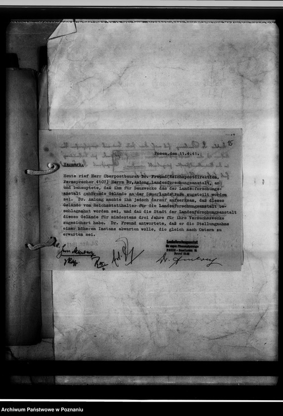 Obraz 19 z jednostki "Gauversuchsanstalt für Pflanzphysiologie Verlegung der Anstalt."