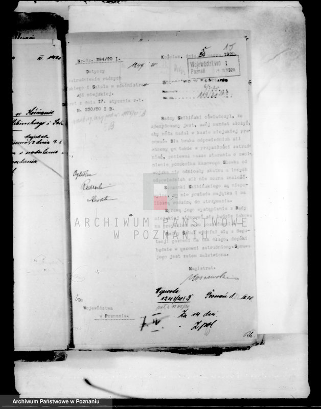 Obraz 19 z jednostki "Członkowie magistratu i radni miasta Kościana /wprowadzenie w urzędowanie, skargi, zażalenia itp./"