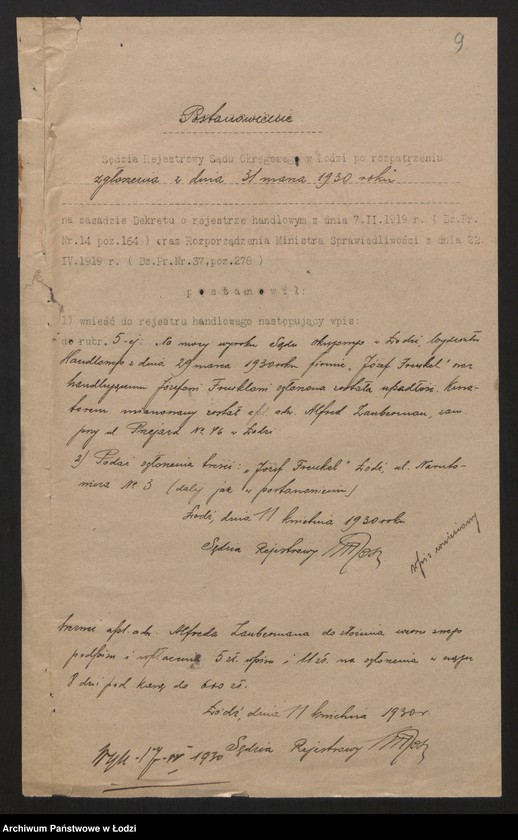 Obraz 11 z jednostki "Józef Frenkel- magazyn pończoch"