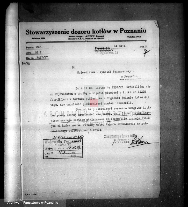 Obraz 11 z jednostki "Tartak parowy w Rogoźnie, pow. obornicki, J. Cieśnika nr woj. 5959"