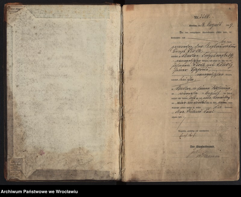 image.from.unit.number "Geburts-Haupt-Register Breslau I 1889 Band 9"