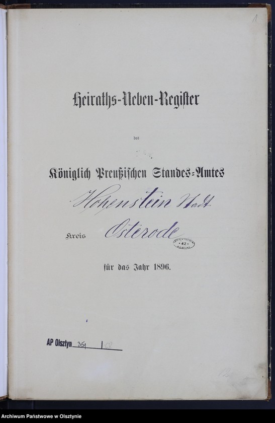 image.from.unit.number "Heiraths-Neben-Register Nr 1 - 11"