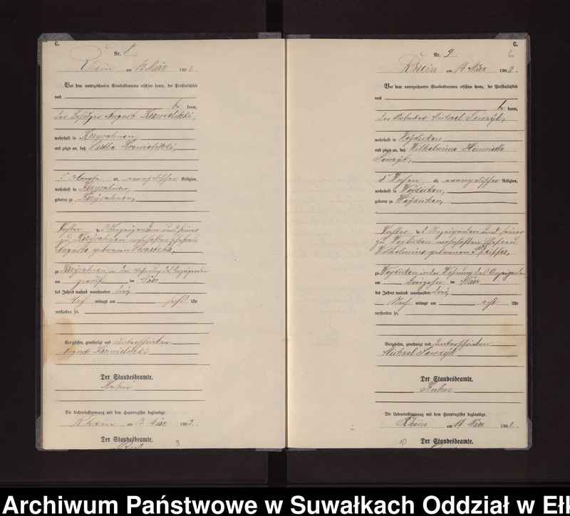 image.from.unit.number "Sterbe-Neben-Register des Königlichen Preussischen Standes-Amtes Gneist Kreis Loetzen"