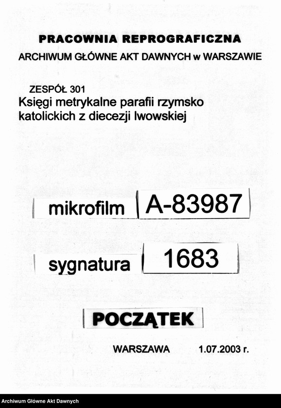 image.from.unit.number "Parafia: Załoźce. Dekanat: Brody. Księga metrykalna urodzeń, ślubów i zgonów dla miasta Załoźce i wsi: Białogłowy, Blich, Czystopady, Ditkowce*, Gontowa**, Hnidawa***, Horodyszcze****, Milno**, Mszaniec*, Neterpińce, Niżkowce, Nosowce****, Nowosiółka z Reniowem, Panasówka, Obarzańce z Zarudziem****, Podbereźce, Ratyszcze, Seretec, Trościaniec Wielki***, Wertełka****, Zagórze."
