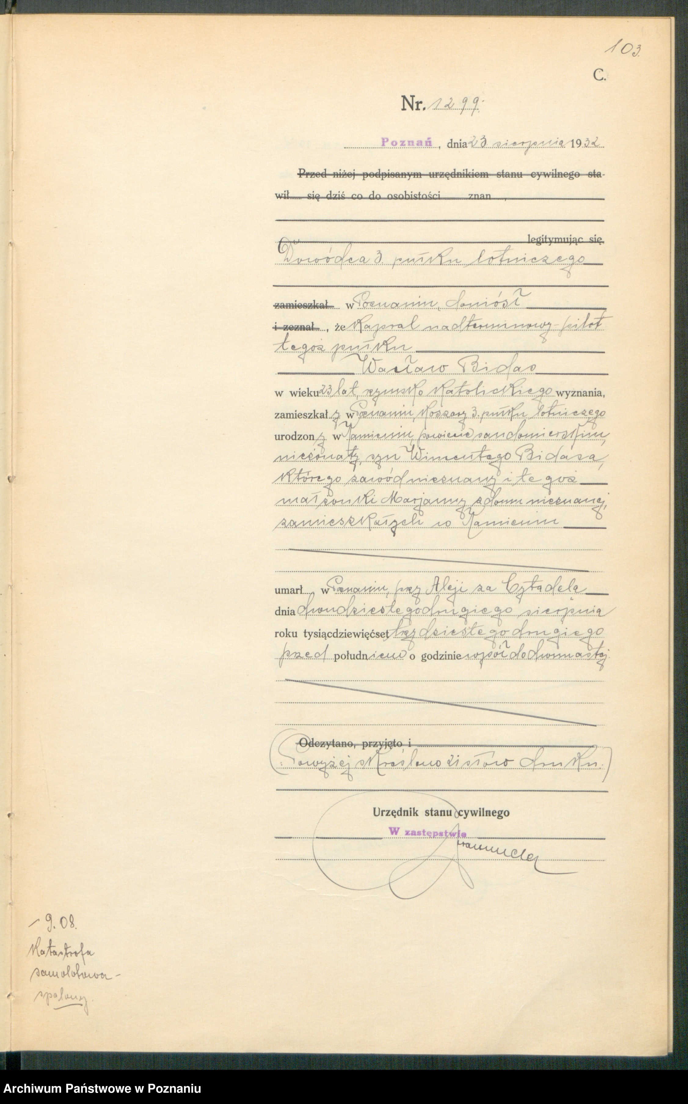 Skan z jednostki: Księga miejscowa zgonów tom III [Rejestr główny zgonów]