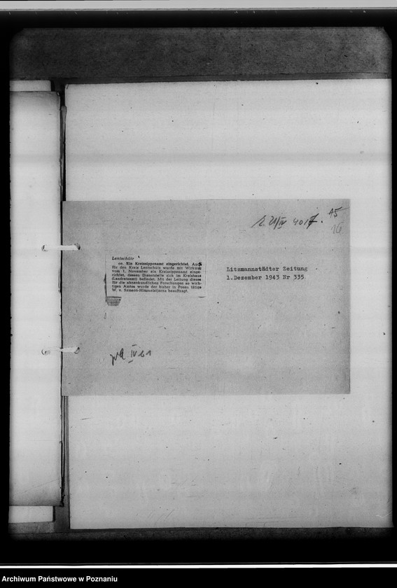 Obraz 20 z jednostki "Allgemeines betreff: Veröffentlichungen über Kreissippenämter"