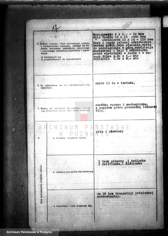 Obraz 20 z jednostki "Zatwierdzenie przemysłowego tartaku A. Mielżyńskiego w Borowej Karczmie, pow. leszczyński"