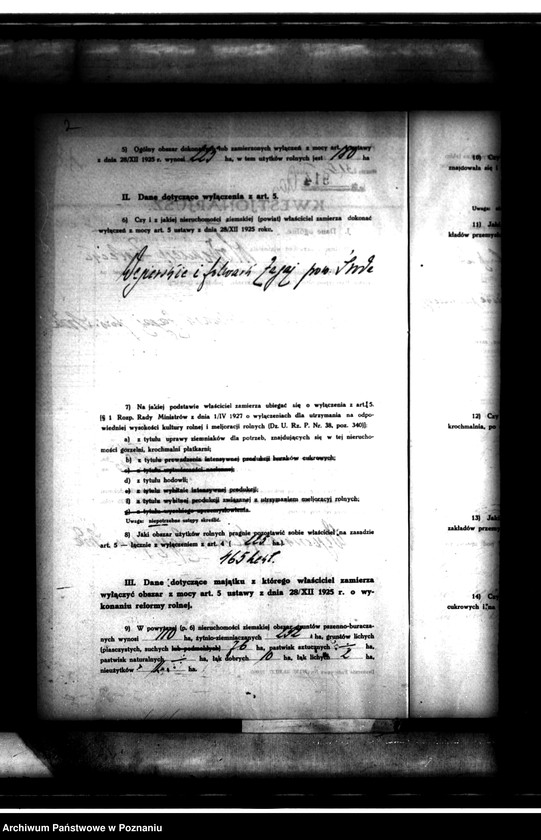 Obraz 7 z jednostki "Majątek Węgierskie powiatu średzkiego wyłączenie z art.4 i 5 ustawy o wykonanie reformy rolnej Włodzimierz Ziołecki"