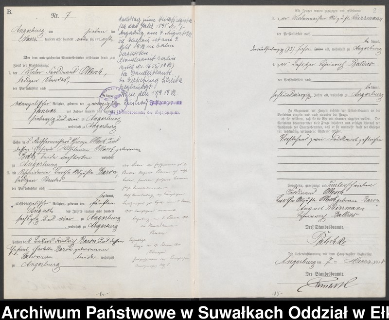 image.from.unit.number "Heiraths-Neben-Register des Preussischen Standes-Amtes Angerburg Kreis Angerburg"