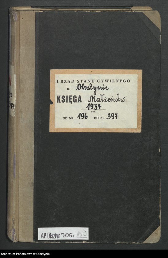 image.from.unit.number "Heirats-Haupt-Register Tom II, Nr 196-397"