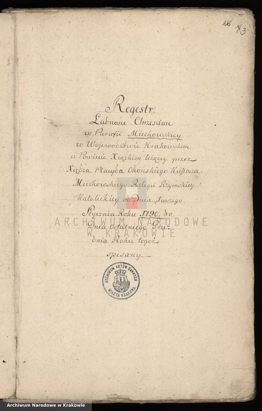 image.from.unit.number "Spisy ludności województwa krakowskiego z lat 1790-1791: I. Parafie powiatu ksiąskiego na lit. M-R"