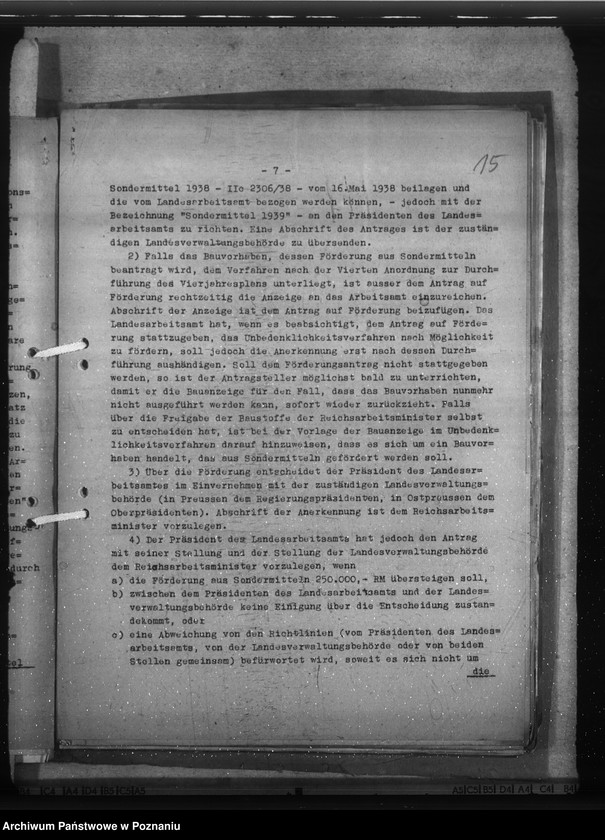 Obraz 19 z jednostki "Zarządzenia i sprawozdania w sprawie wykorzystania kredytów na umocnienie niemczyzny nad granicami państwa"