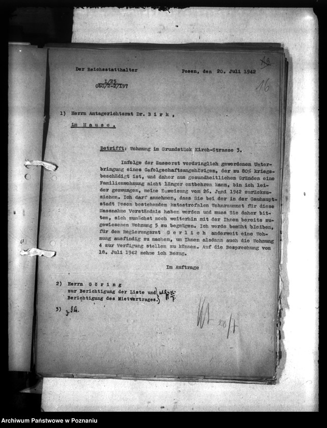 Obraz 20 z jednostki "Wohnungszuweisungen für Deutsche. Verdrängung der Polen."