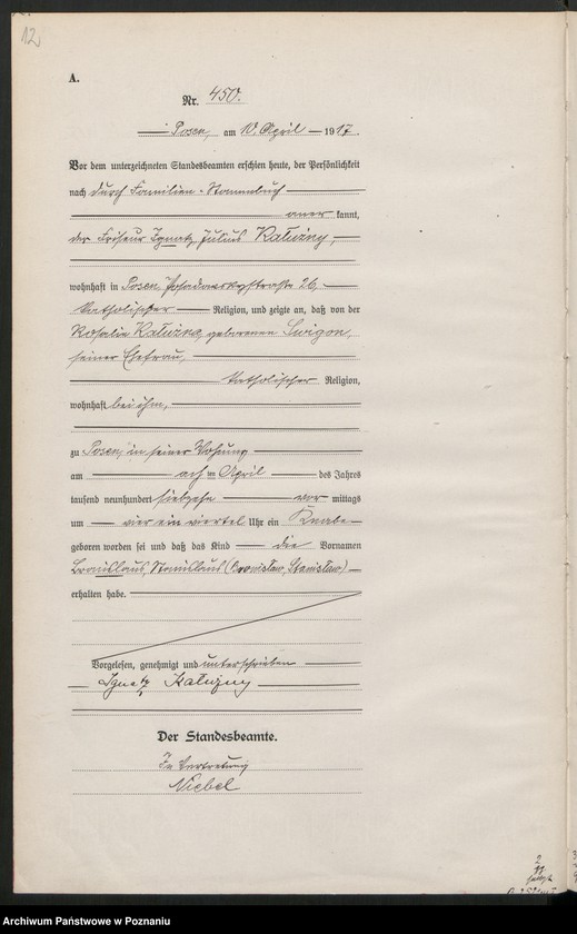 Obraz 14 z jednostki "Księga miejscowa urodzeń tom II [Rejestr główny urodzeń]"