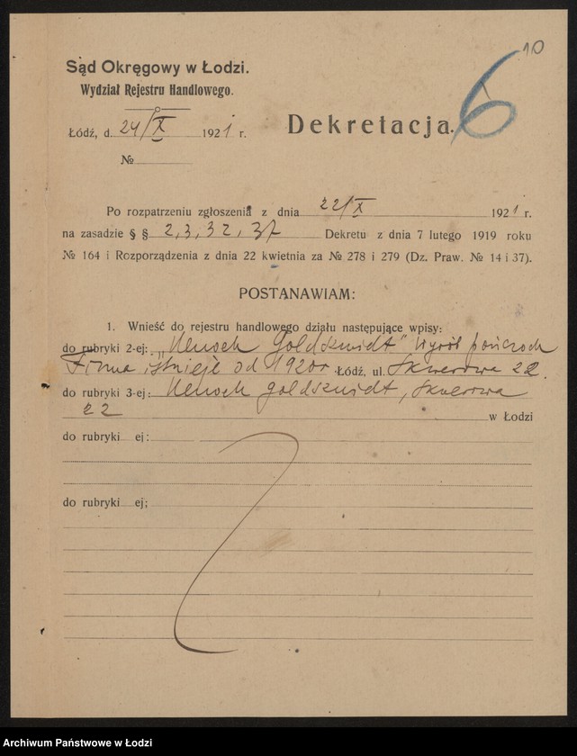 Obraz 12 z jednostki "Henoch Goldszmidt – wyrób pończoch"