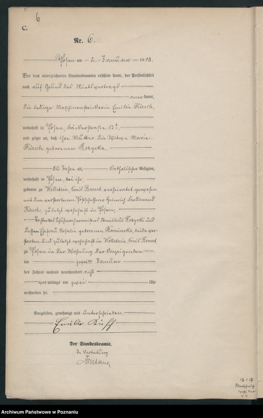 Obraz 8 z jednostki "Księga miejscowa zgonów tom I [Rejestr główny zgonów]"