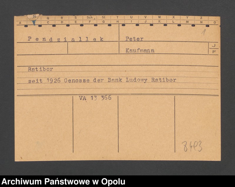 Obraz 3 z jednostki "[Pendziallek Peter, zam. Ratibor]"