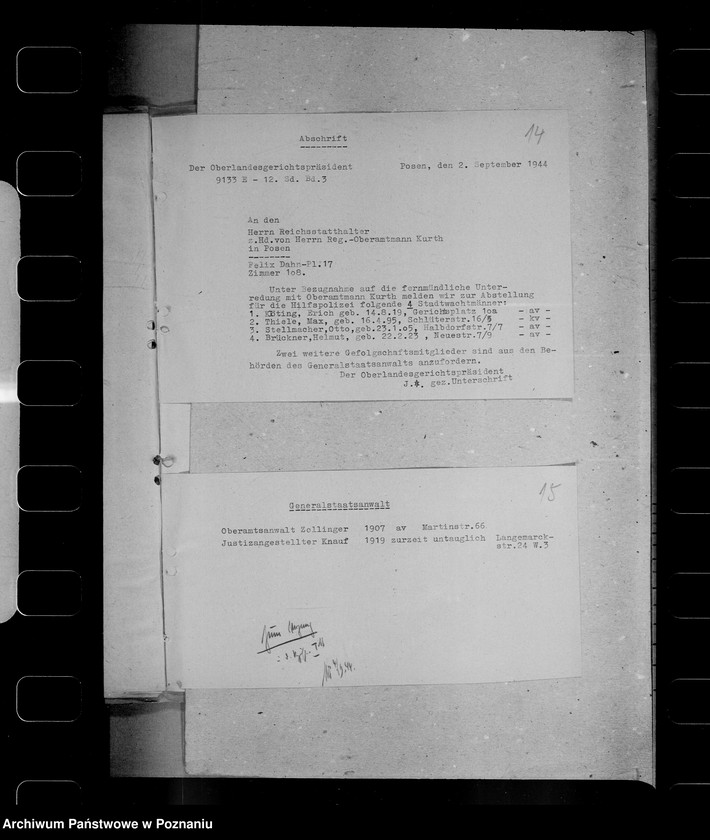 Obraz 18 z jednostki "Abstellung von Gefolgschaftsmitglieder zur Polizei - Reserve"