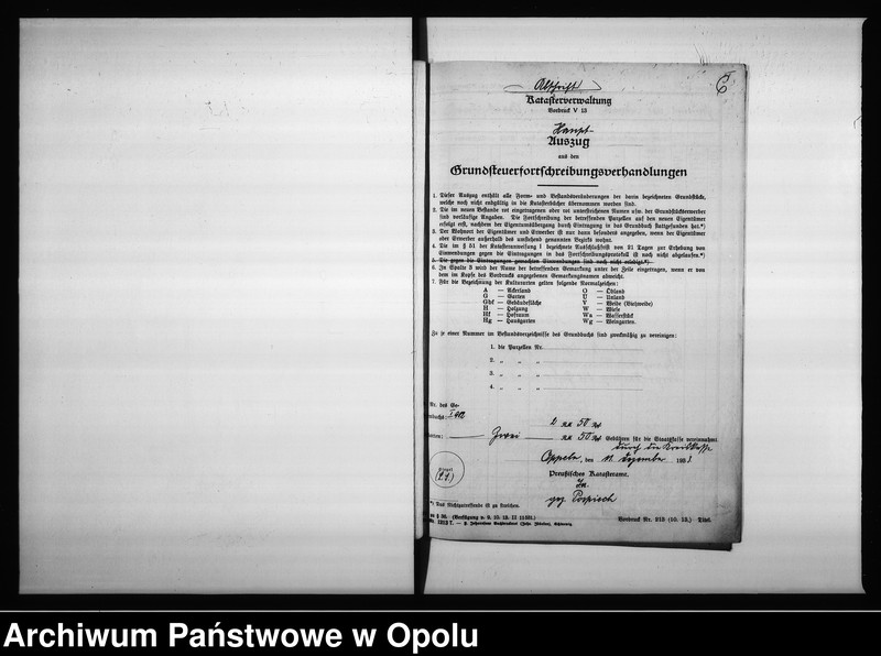 Obraz 10 z jednostki "Magistrat Oppeln. Betrifft: Ritterstrasse Müller Blatt 153 G.V. und 54 Goslawitz"