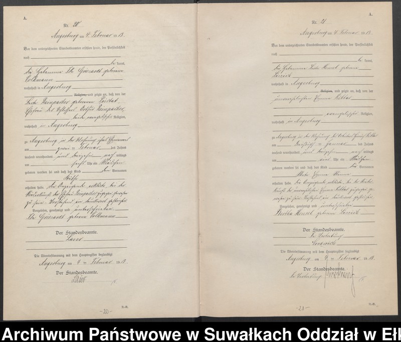 image.from.unit.number "Geburts-Register (Neben-Register) Standesamt Angerburg"
