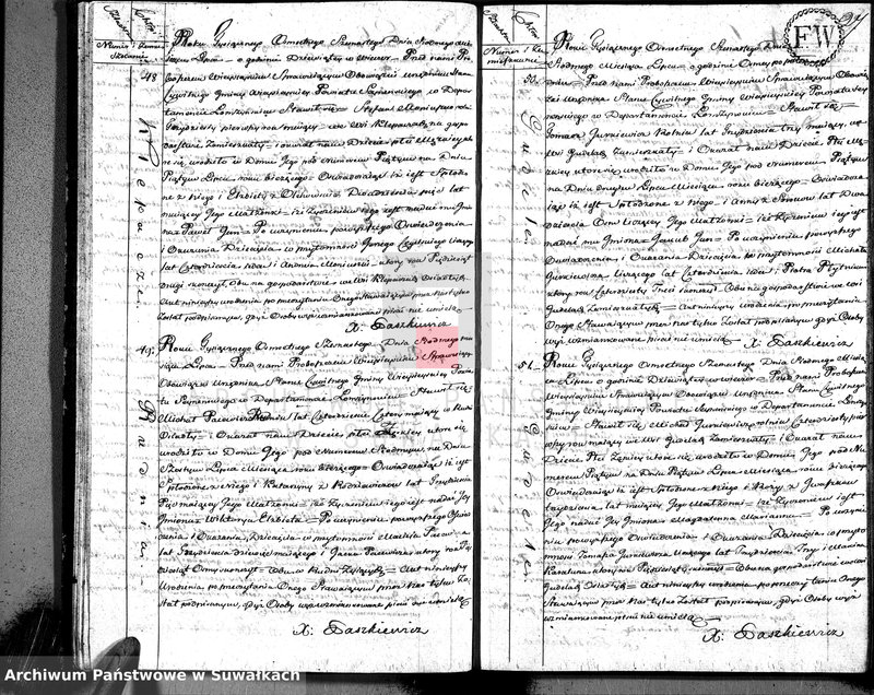 image.from.unit.number "Akta urodzonych gminy wieysieyskiey, powiatu seyneńskiego w departamencie łomżyńskim od 1-go stycznia 1816 roku"