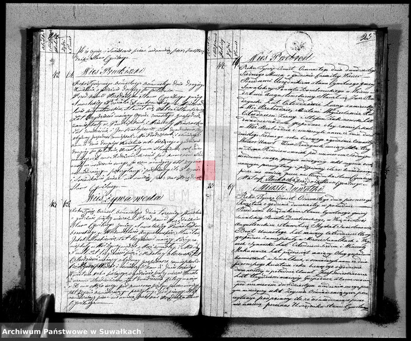 image.from.unit.number "Księga urzędnika stanu cywilnego gmniny suwalskiey zawierająca w sobie akta zejścia od dnia 1-go stycznia 1818 r-u do dnia tegoż 1819"