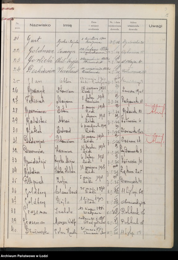 image.from.unit.number "Ewidencja dowodów osobistych wydanych przez Zarząd Miejski w Łodzi, zespół nr 2 [- nazwiska na litery D, F, G]"