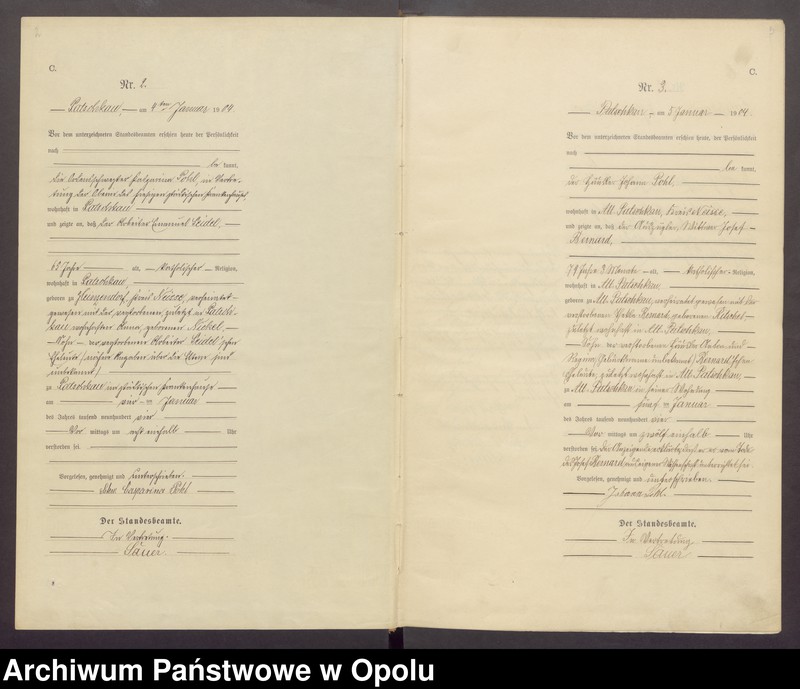 Obraz 4 z jednostki "Sterbe-Haupt-Register des Standesamts Patschkau Stadt und Land pro 1904"