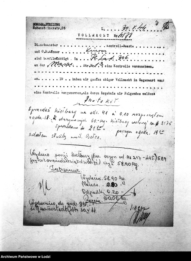 Obraz 5 z jednostki "[Protokoły kontroli przeprowadzonych w masarni nr 306]"