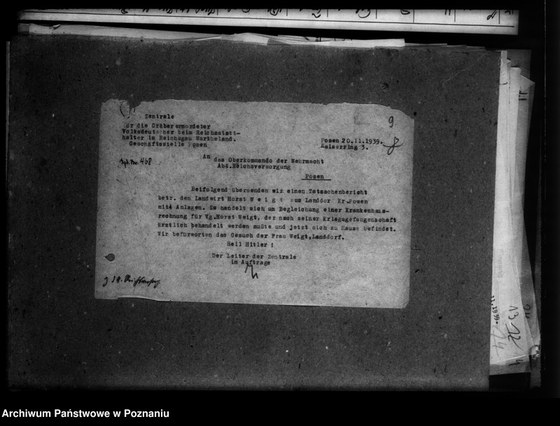 Obraz 13 z jednostki "Kreis Wreschen (Września). Wykazy miejscowych Niemców, którzy zginęli w 1939 roku - korespondecja"