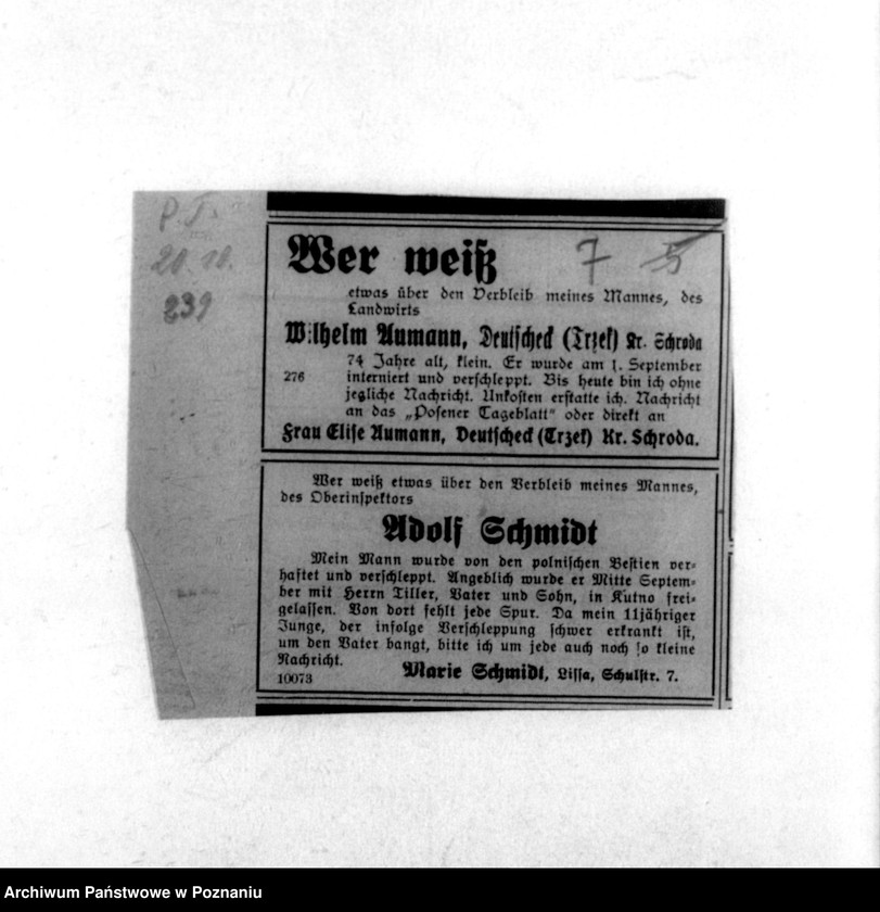 Obraz 11 z jednostki "Schriftwechsel Dr. Lück - Korespondencja z doktorem K. Lück, jako kierownik Genhäftstelle der Volkskentnhen"