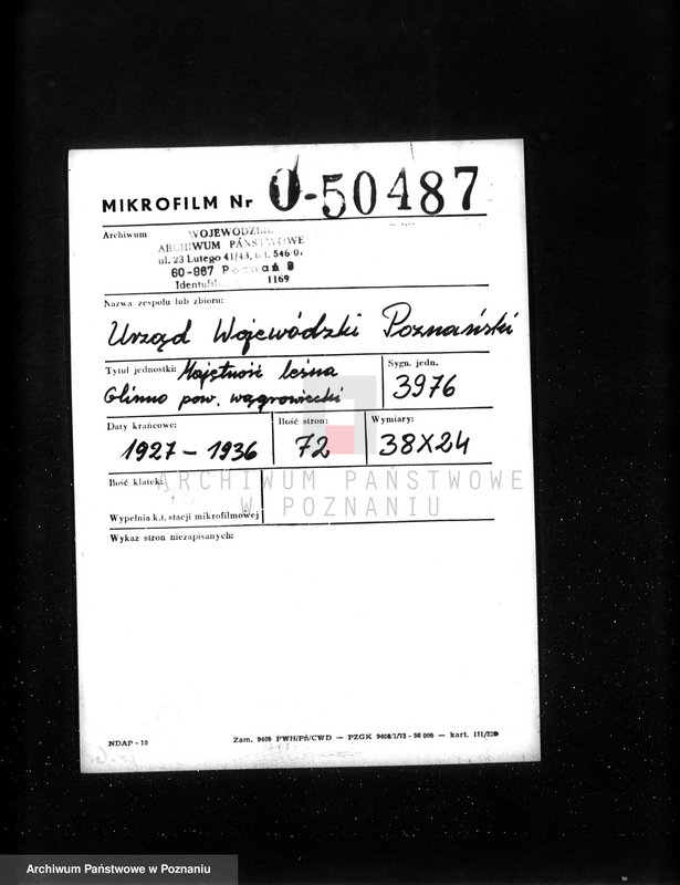 Obraz 2 z jednostki "Majętność leśna Glinno powiat wągrowiecki"