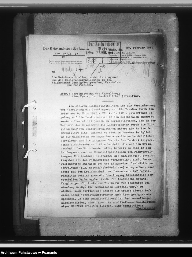 Obraz 5 z jednostki "Vereinfachung der Verwaltung. Kosten der landrätlichen Verwaltung"