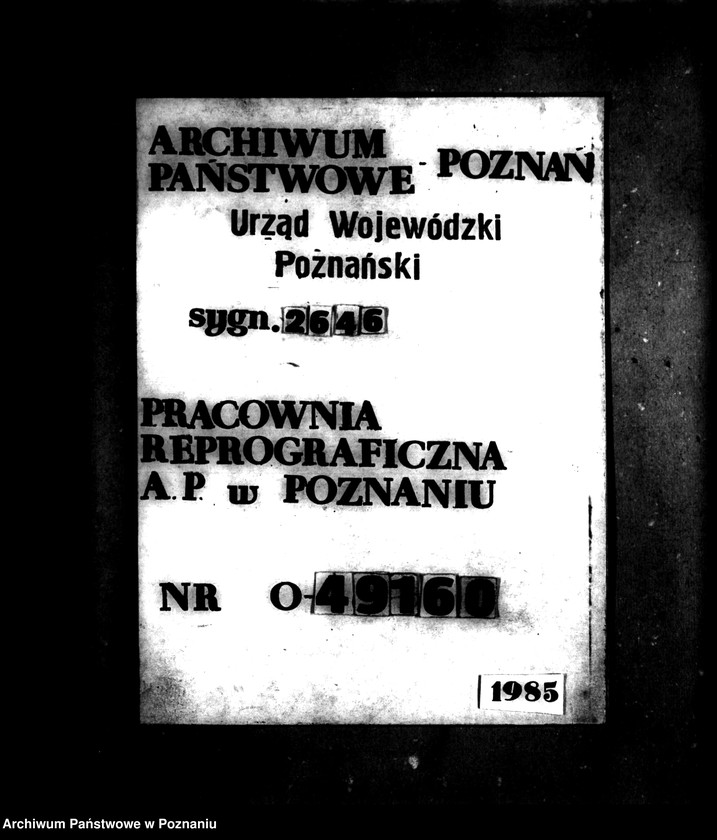Obraz 1 z jednostki "Wykaz rozdysponowania ziemi na cele parcelacyjne powiatu nowotomyskiego"