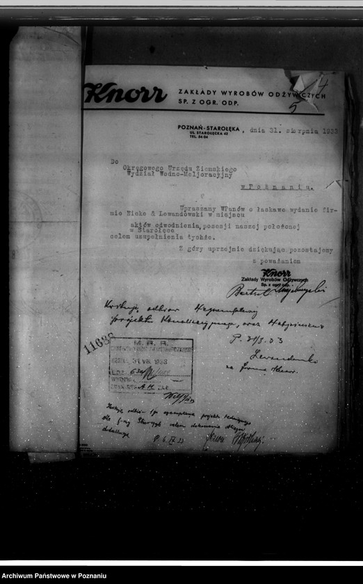 Obraz 9 z jednostki "/Sprawy wodne firmy "Knorr" ul. Starołęcka/"