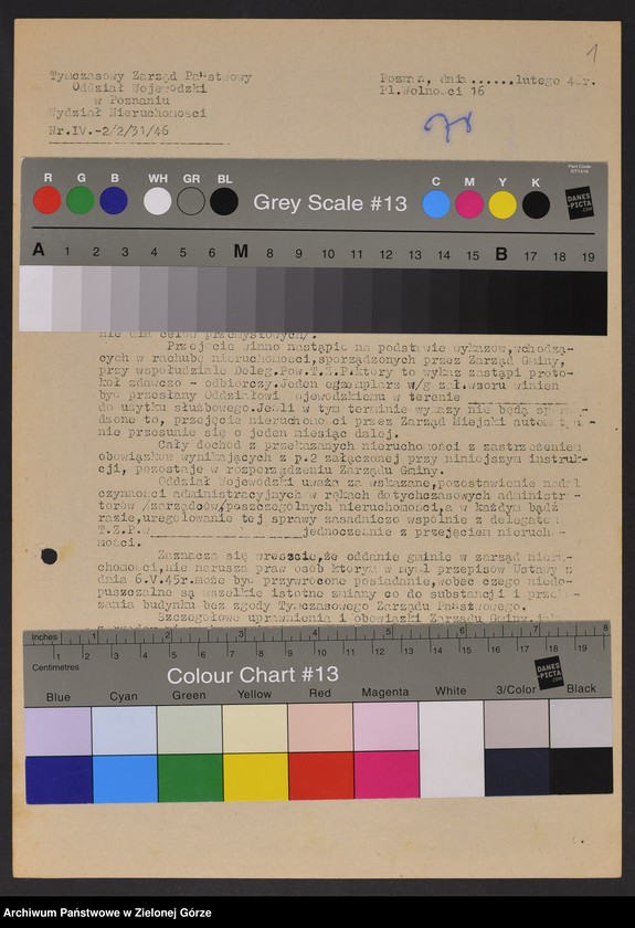 Obraz z jednostki "[Wytyczne władz nadrzędnych dotyczące sprawowwania administracji nieruchomościami opuszczonymi i poniemieckimi ]"