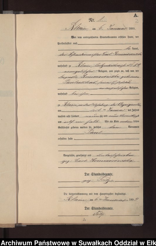 image.from.unit.number "Geburts-Neben-Register des Preussischen Standes-Amtes Rhein Kreis Loetzen"
