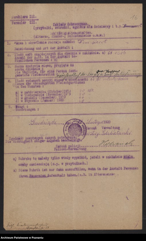 Obraz 18 z jednostki "[Zakłady dobroczynne - m.in. szpitali w Grudziądzu - przydziały mięsa]"