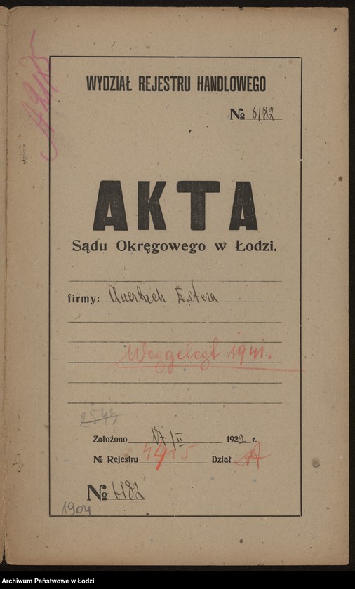 Obraz 2 z jednostki "Estera Auerbach- sprzedaż papieru"