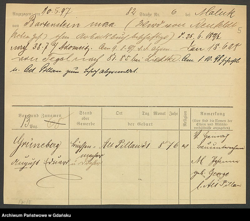 image.from.unit.number "Karty meldunkowe: Grüneberg - Grütz D."